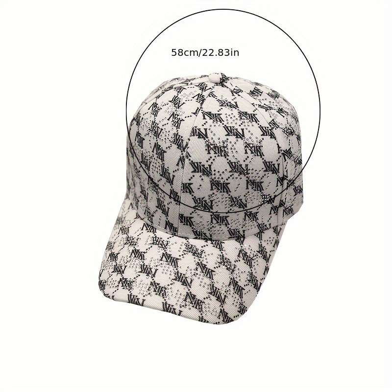 1pc Stylish Unisex Baseball Cap with Rhinestone Lettering Adjustable Snapback Sun Protection Br