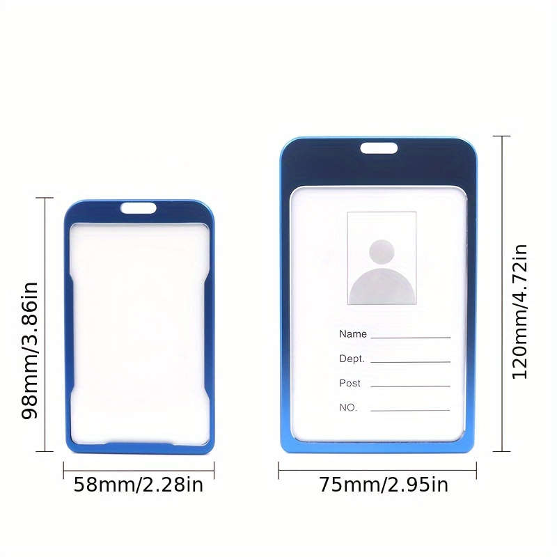 1pc A Vertical Aluminum Card Holder In Golden Color Suitable For Employee ID Cards Student Cards
