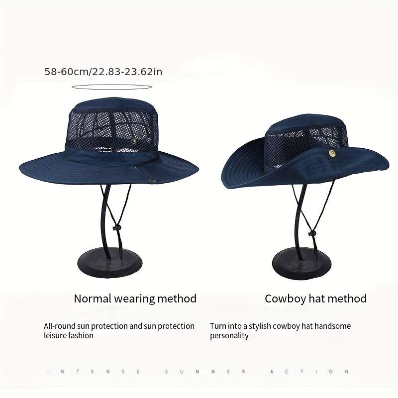 1pc Fisherman's Hat Outdoor Hiking Big Eaves Breathable Mesh Hat Sun Visor Hats For Men And Women.
