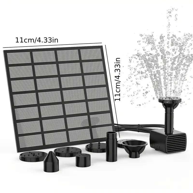 1pc 1.5W Mini Outdoor Solar Fountain Pump DIY Set No Electricity Required Suitable for Fish Ponds Ga