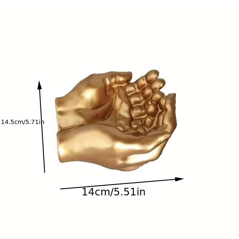 1pc Elegant Golden Hand-Shaped Resin Ashtray with Colorful Macaron Display Abstract Wall-Mounted