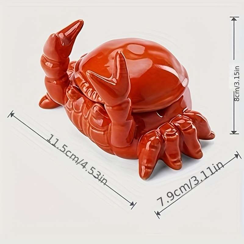 1pc Cute Crab-Shaped Ceramic Ashtray with Lid Perfect for Office Home Decor Prevents Flying As