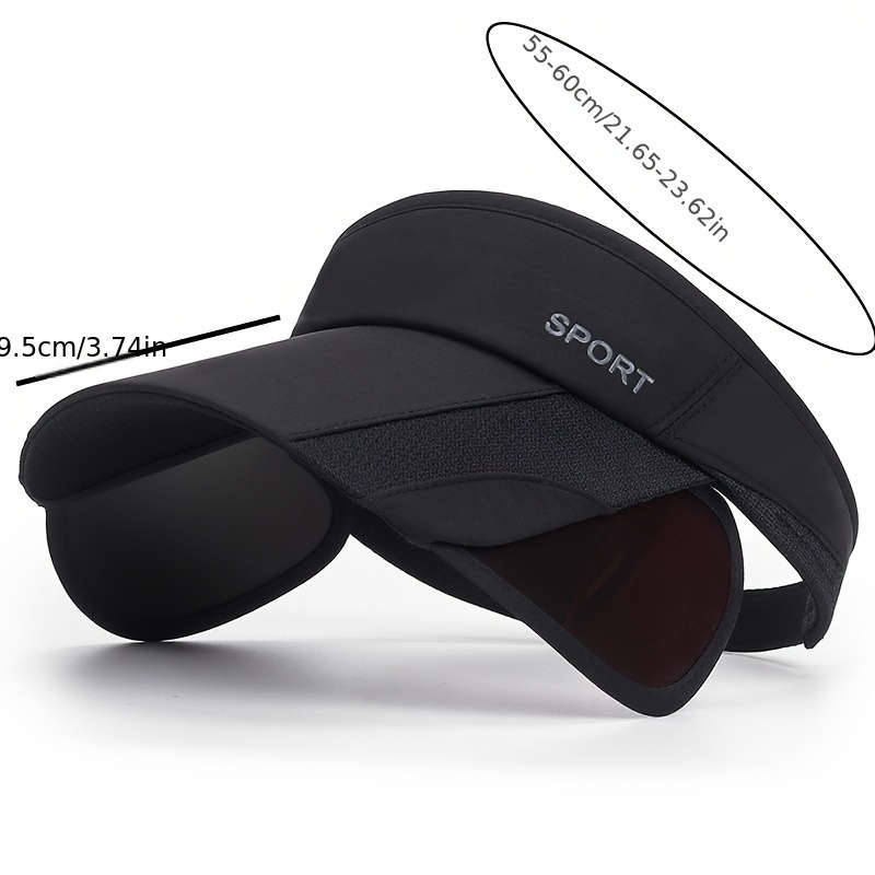 1pc Summer Outdoor Sports Sun Protection Visor Hat Adjustable Breathable Polyester Empty Top Cap