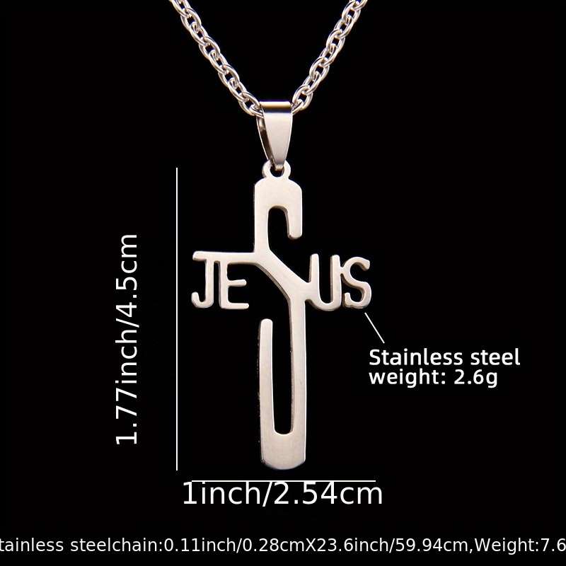 1 Piece Steel Color Jesus Theme Pendant