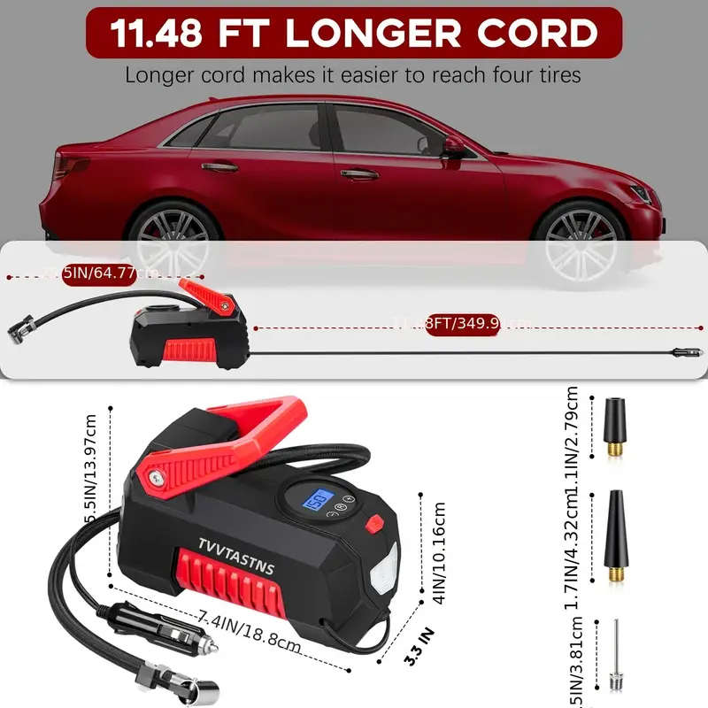 1pc Air Compressor Tire Inflator Portable Air Pump For Car Tires 12V DC Auto Tire Pump With Digital