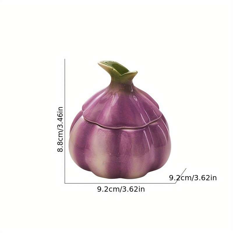 1pc Art Deco Style Garlic-Shaped Ceramic Ashtray Round Home Decor Trinket Simple Design No E
