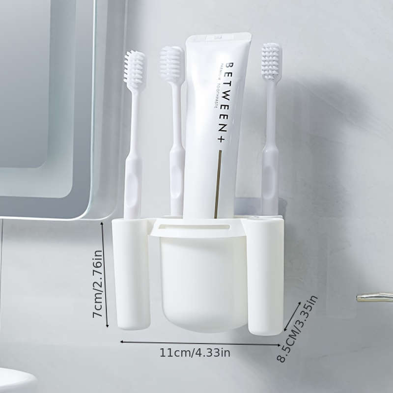 1pc Toothbrush Holder For Bathroom Wall Mounted Toothbrush Storage Rack Bathroom Storage Organizer