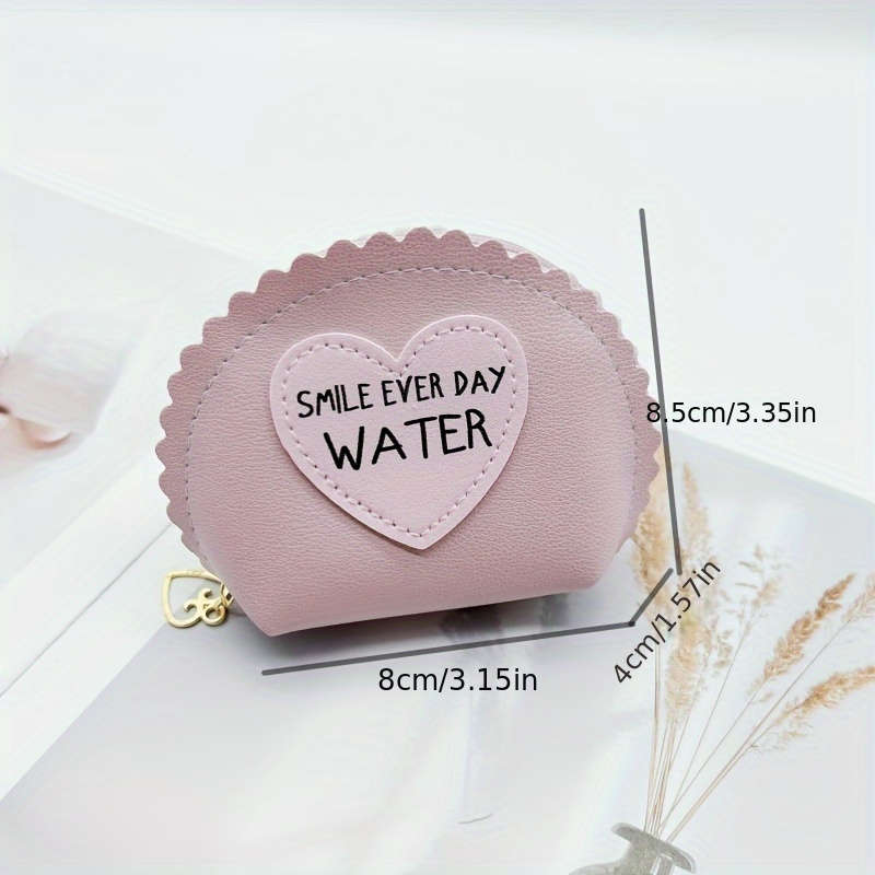 1pc Half-Round Coin Purse for Women PU Handheld Small Wallet Student Youngsters Small Gift