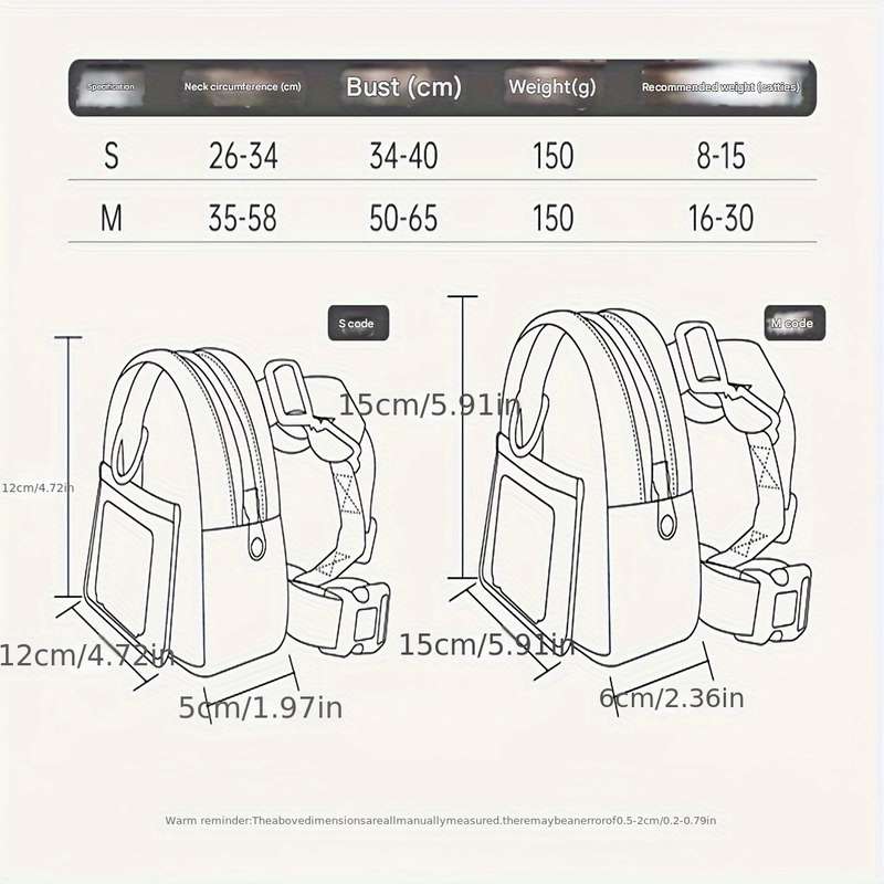 1pc Bluesize M Pet Bag