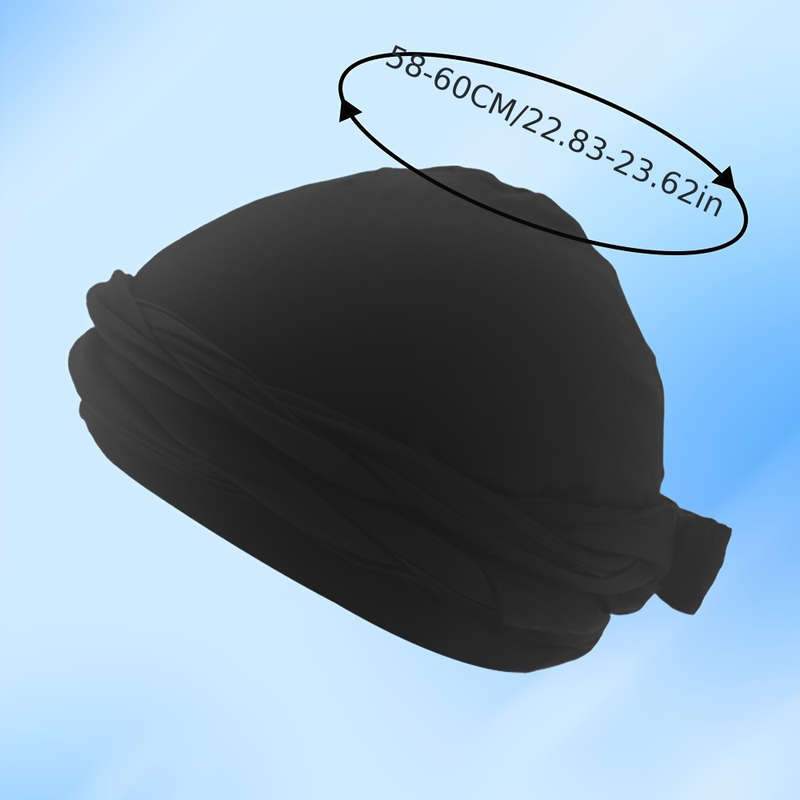 1pc Men's Magic Tape Braided Headwrap Hat Moisture-Wicking Knit Fabric Hand Washable Unisex Hip