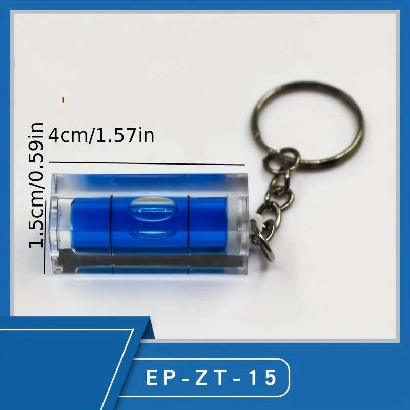 1pc Compact Acrylic Keychain Level Portable Integrated Bubble Design with Blue Green Tube Levels