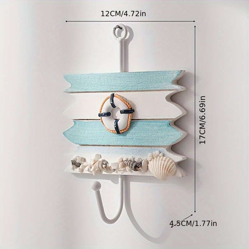 1pc Contemporary Wood Robe  Towel Hooks Wall Mounted Easy Install Storage Organizer for Home Hotel C