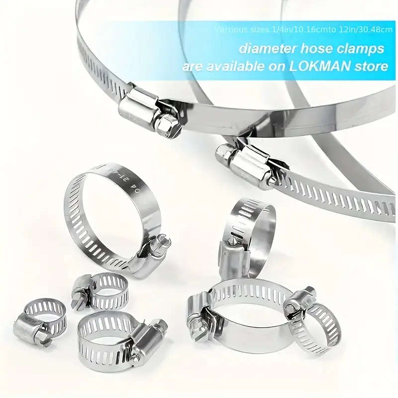 20pcs Premium Stainless Steel Hose Clamp Set  Adjustable Worm Gear for Pipes Intercoolers