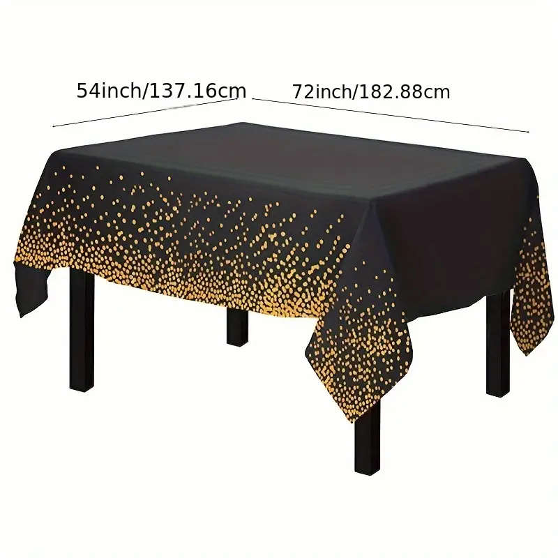 4 Pack Elegant Polka Dot Plastic Tablecloth Disposable Tablecloth
