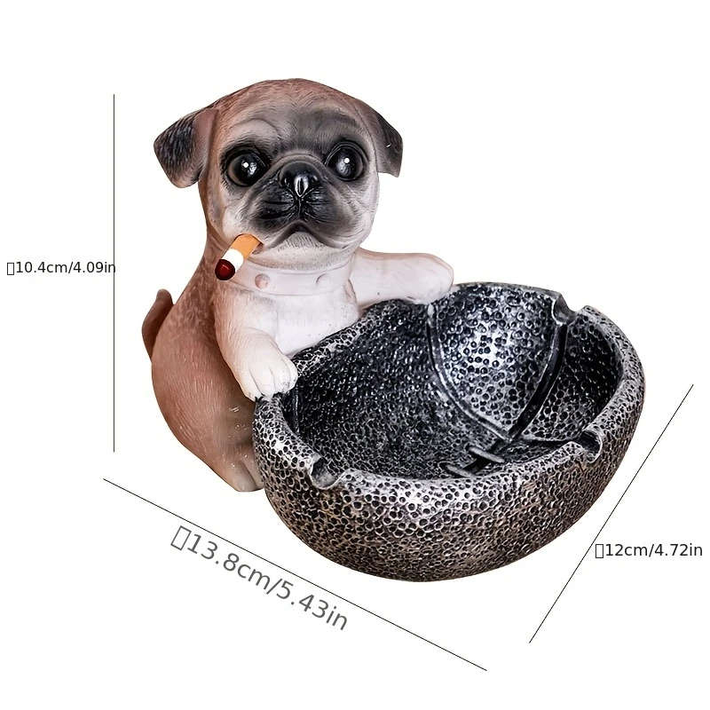 1pc Art Deco Resin Ashtray Creative Cartoon Dog Design Irregular Shape Decorative Home Office Access