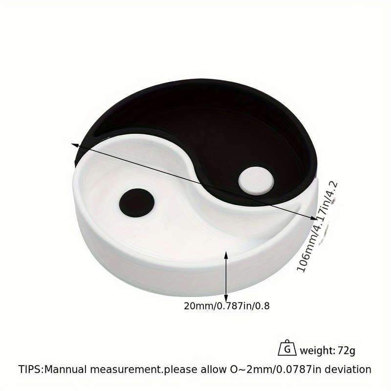1 Yin Yang Tai Chi Silicone Ashtray Leaf-Shaped Dual-Color Design for Indoor Outdoor Decor