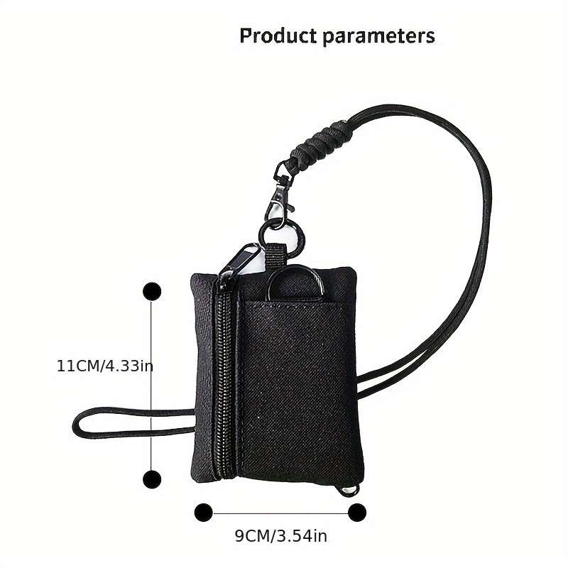 1pc Nylon Casual Style Outdoor Neck Pouch Men's Small Card Holder Coin Purse Key Case with Lan