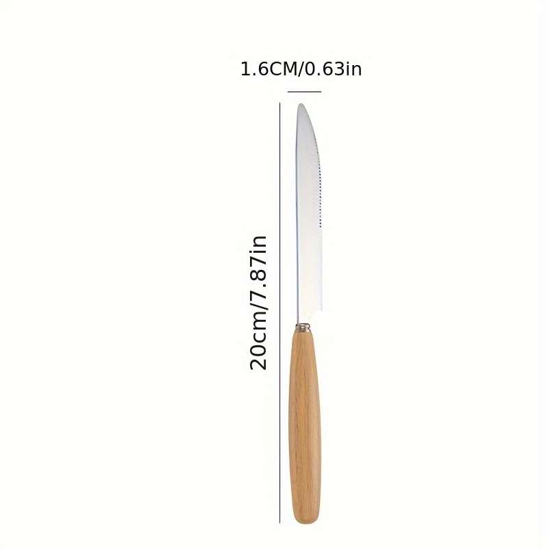 6pcs Stainless Steel Knife Set Beech Wood Handle Wooden Handle Cutlery Knife Steak Knife fo