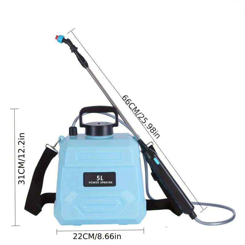 1Pc 1800Mah 5L Portable Electric Watering Can With Adjustable Nozzle Lithium Battery Usb Rechargeabl