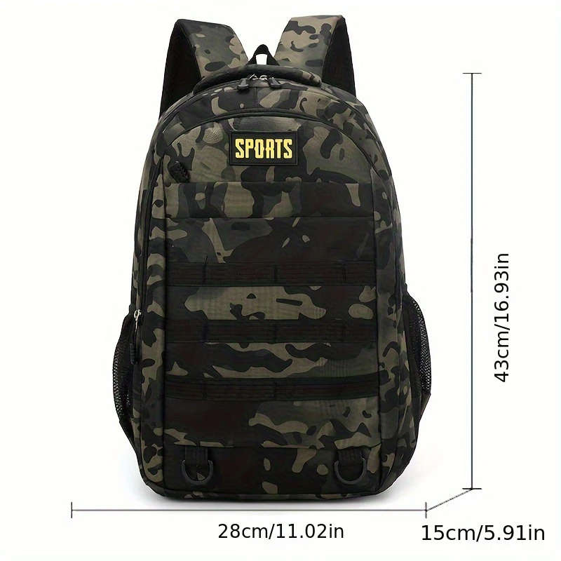 1pc Mens Casual Nylon Backpack with Laptop Compartment Lightweight Adjustable Straps Zipper Closure