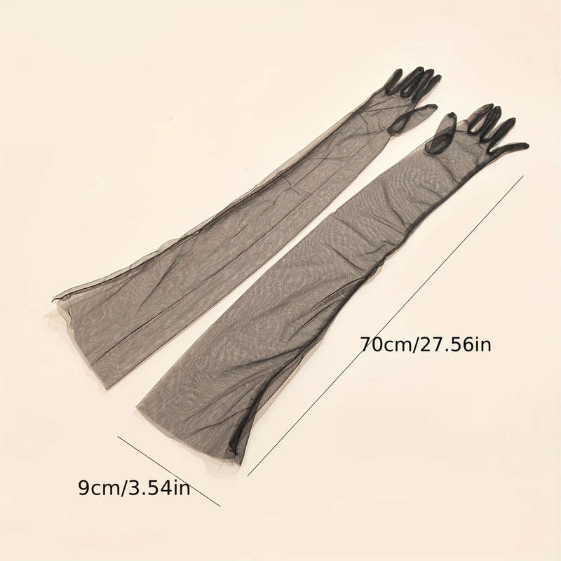 1 Pair Lake Blue Evening Party Gloves