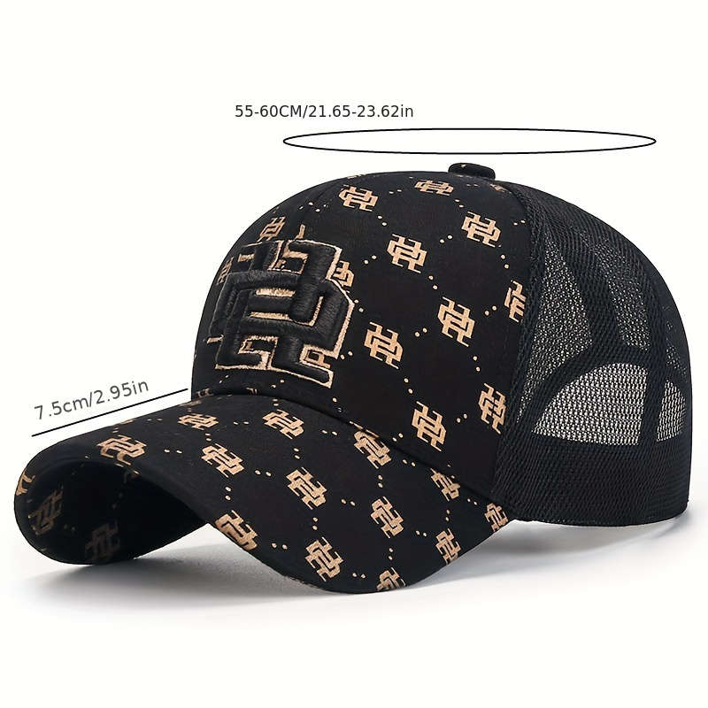 1pc The Stylish Baseball Cap For Women With A Full Golden Print And Three-dimensional Embroidery On