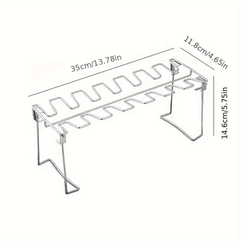 Stainless Steel Chicken Leg Wing Rack Foldable Vertical Roaster Stand for BBQ Smoker Oven