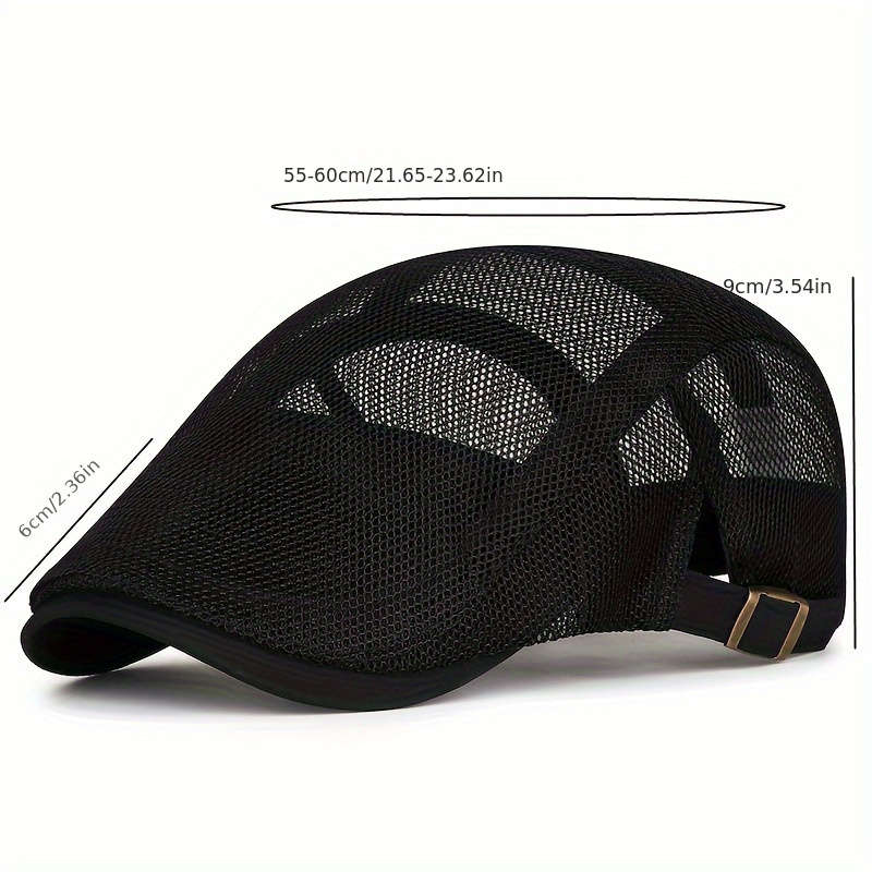 1pc Breathable Mesh Cap for Men and Women Summer Thin Casual Beret Sun Cap with 100% Polyester Fi