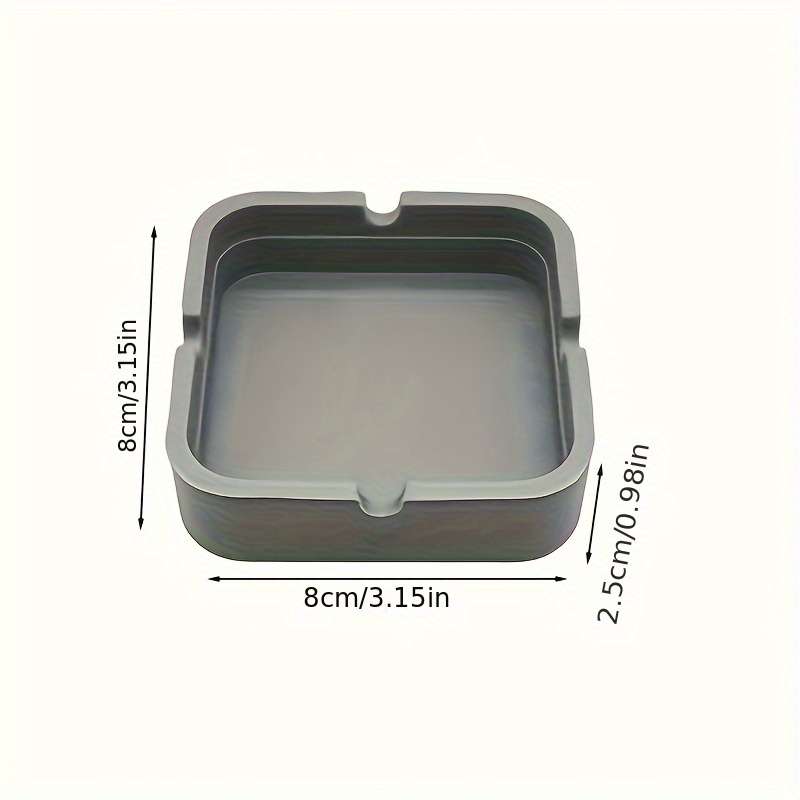 1pc Silicone Ashtray High Temperature Resistant Portable Square Design for Office Home Hotel