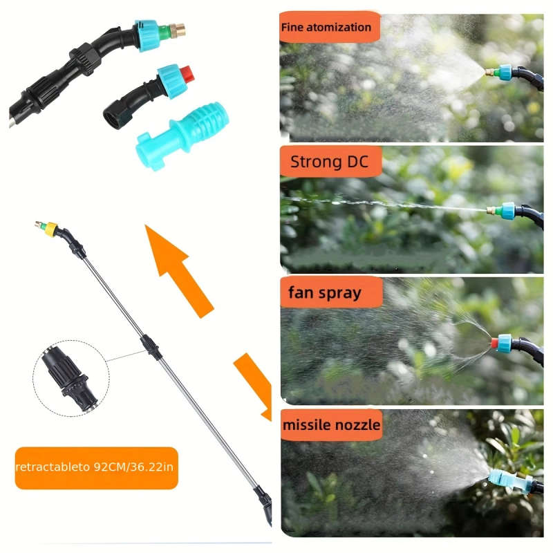 1Pc 1800Mah 5L Portable Electric Watering Can With Adjustable Nozzle Lithium Battery Usb Rechargeabl