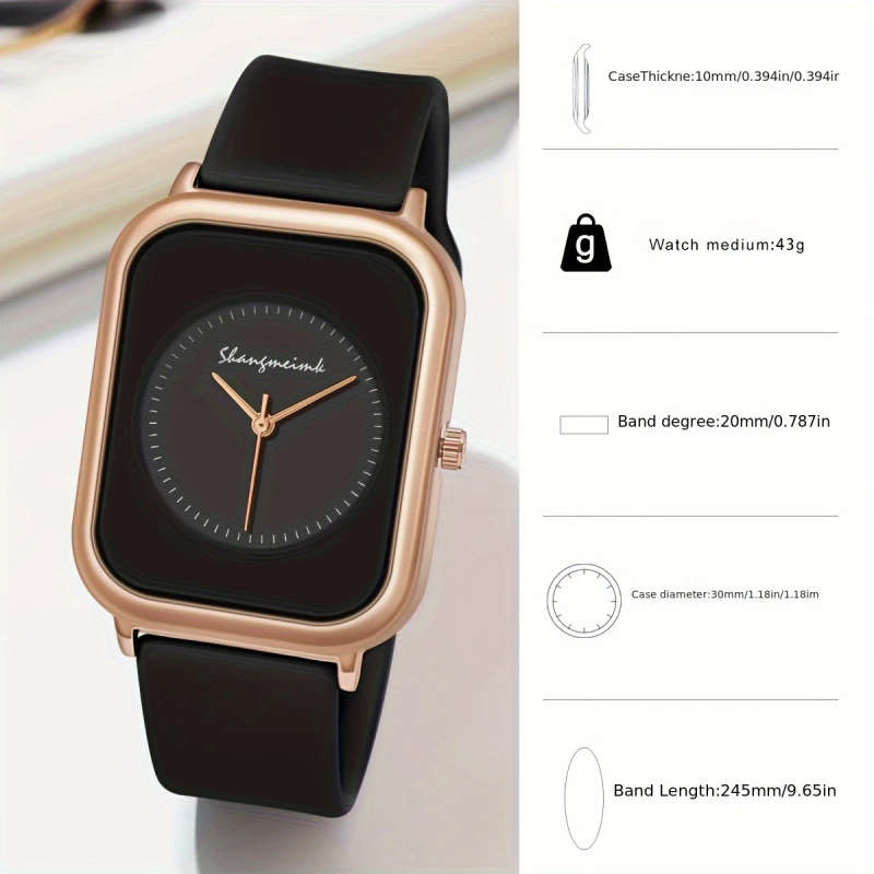 1pc Fashionable Quartz Wrist Watch for Women Analog Display Alloy Case Silicone Strap Elegant Casual