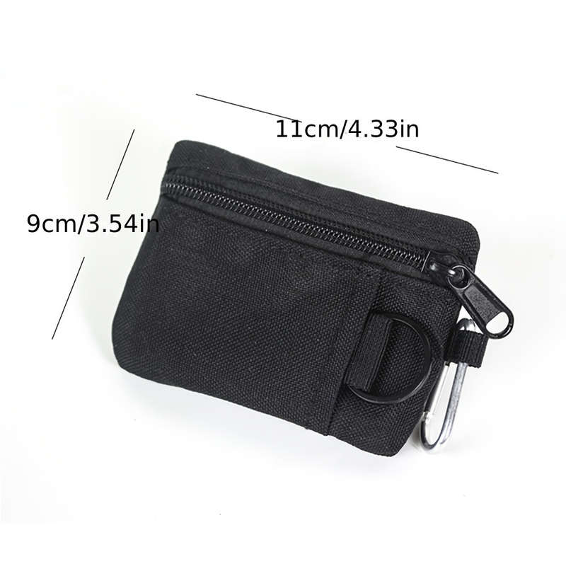 1pc Mini Coin Purse Key Pouch Casual Style Nylon Zipper Sports Storage Bag Polyester Material Sm