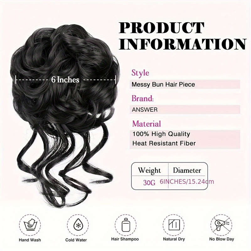 1Pc Black 15.24cm Fashion Design Wig