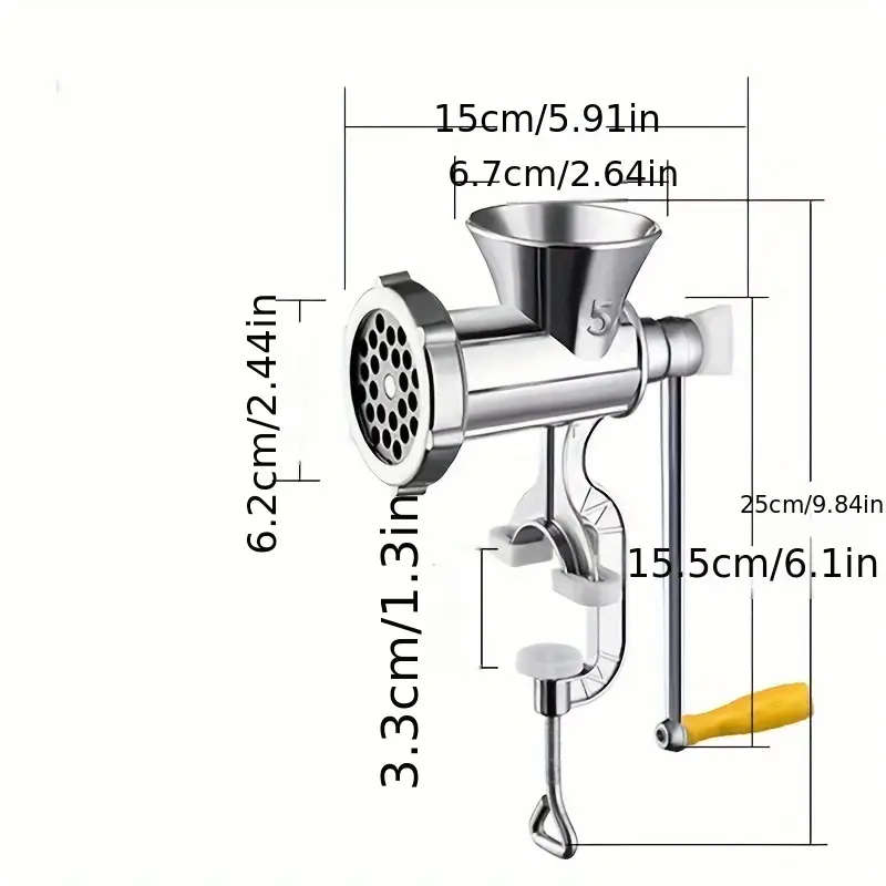 Heavy-Duty Manual Meat Grinder & Food Processor - with Hand Crank, Multi-Purpose