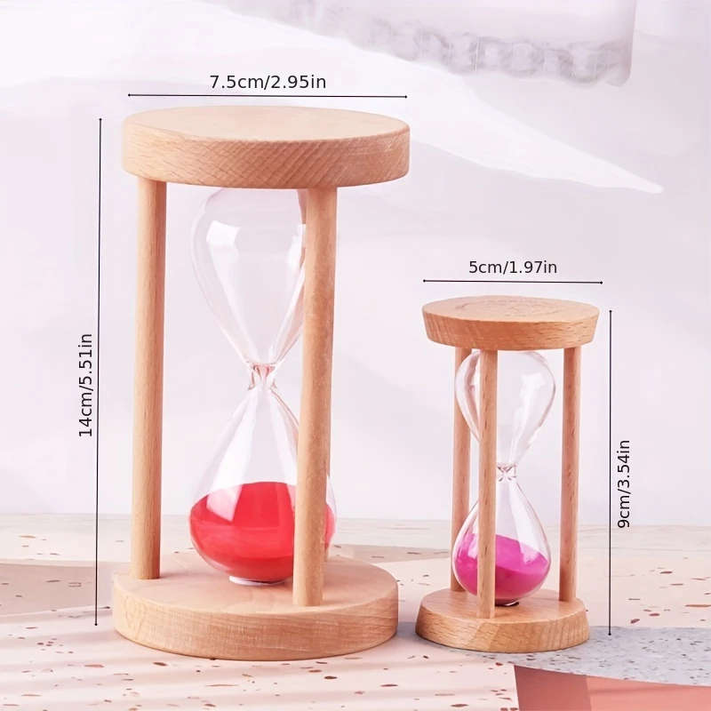 1pc 5-Minute Wooden Timer Timer for Focus Training Study Cooking Swimming Pool Use Manual Sand Timer