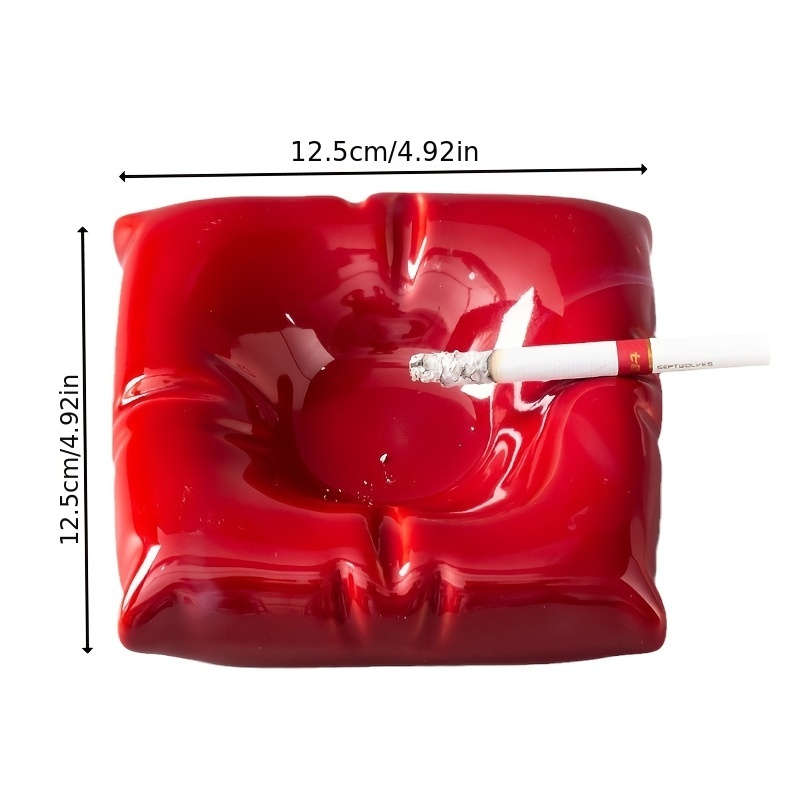 1pc Contemporary Square Ceramic Ashtray Luxurious Non-Electric Desk Accessory for Living Room and