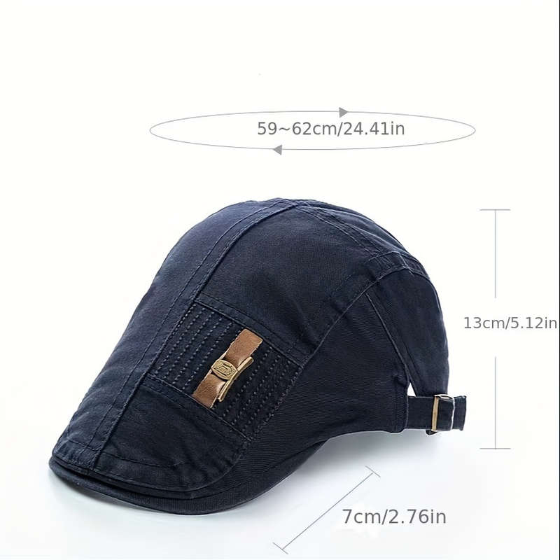 1pc Elegant Cotton Beret Cap for Men and Women 100% Cotton Non-Stretch Fabric Woven Vintage Style