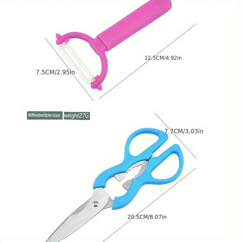 1pc Five-color Fruit Knife Multifunctional Peeler Simple Style Kitchen Gadget Gift Set with Storage