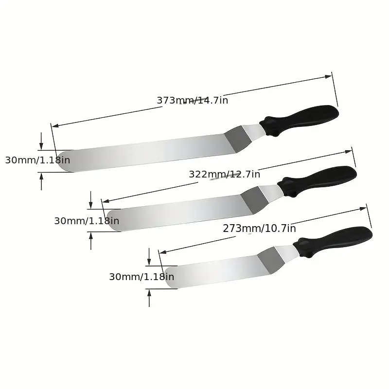 Neutral Cake Spatula 3-Piece Set