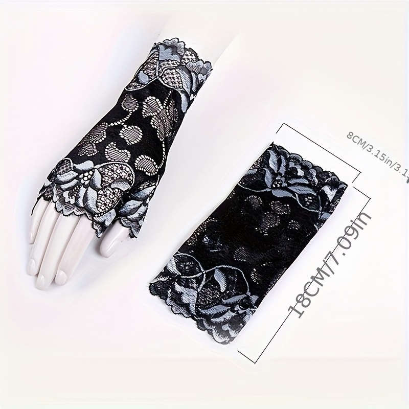 1 Pair Blue Half Finger Gloves
