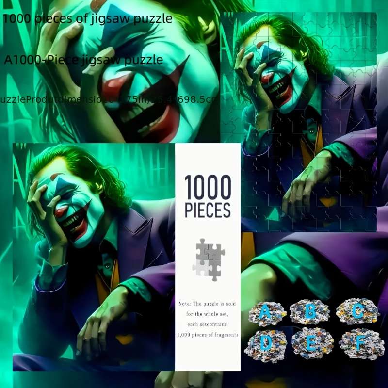 1000pcs Joker Jigsaw Puzzle Durable Cardboard Vibrant Design Perfect Fit for Adul