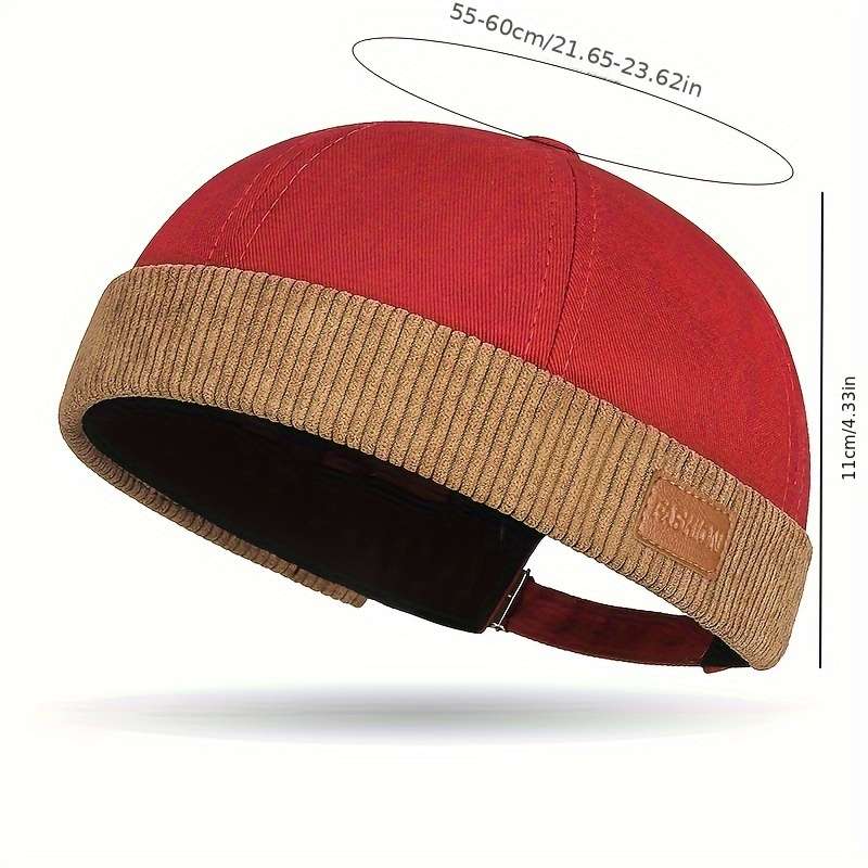 1pc Unisex Japanese Harajuku Style Color Block Cap Trendy Hipster Sailor Hat 100% Polyester Woven
