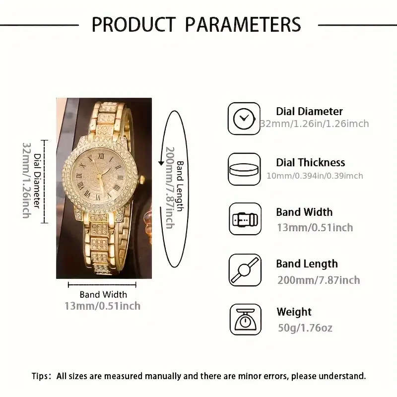 6 Piece Accessory Set - Quartz Women's Watch and Jewelry Set