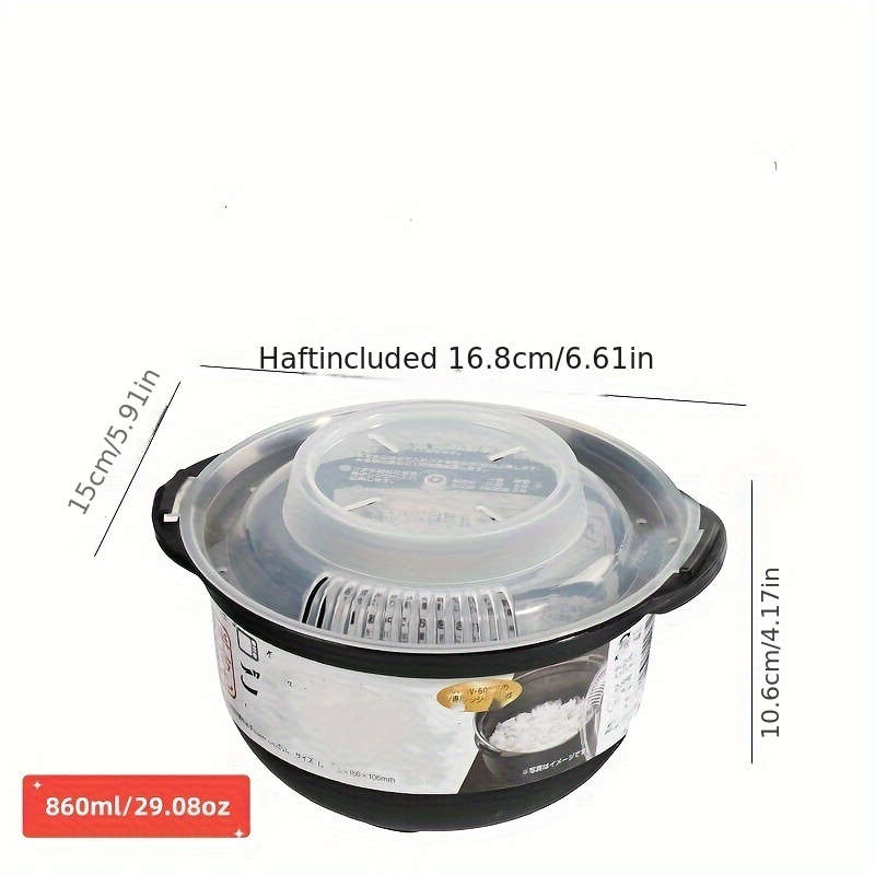 1-Person Non-Stick BPA-Free Microwave Rice Cooker Bowl 29.08oz Durable Easy to Clean Idea