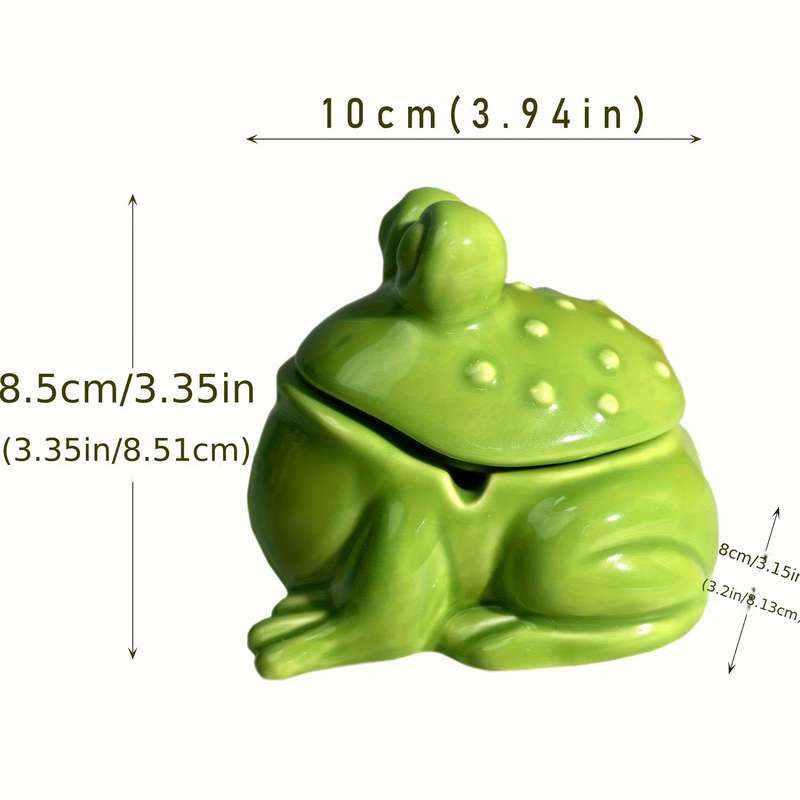 1pc Creative Frog-Shaped Ceramic Ashtray for Home Restaurant and Office Use High-end Sophistic