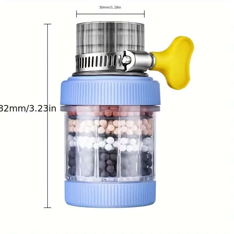 1pcs Kitchen Faucet Water Filter 6-Layer Splash-Proof Shower Head Non-Electric Standard US Thread