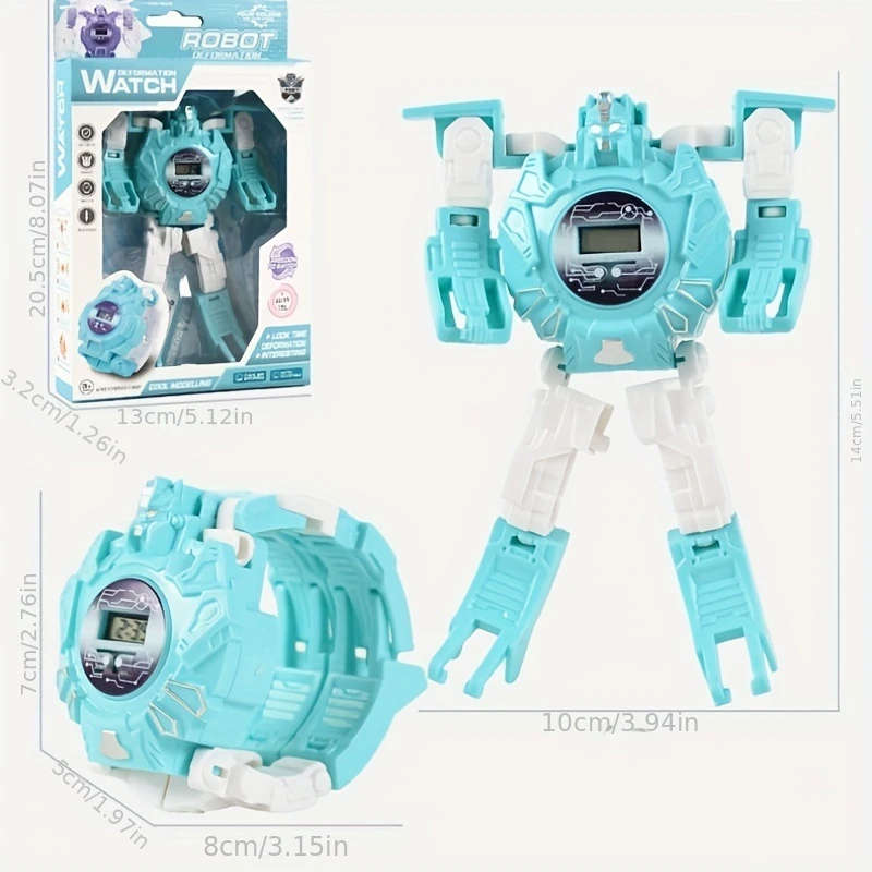1pc Transforming Cartoon Electronic Watch Toy Battery-Powered Non-Rechargeable Color sent randomly