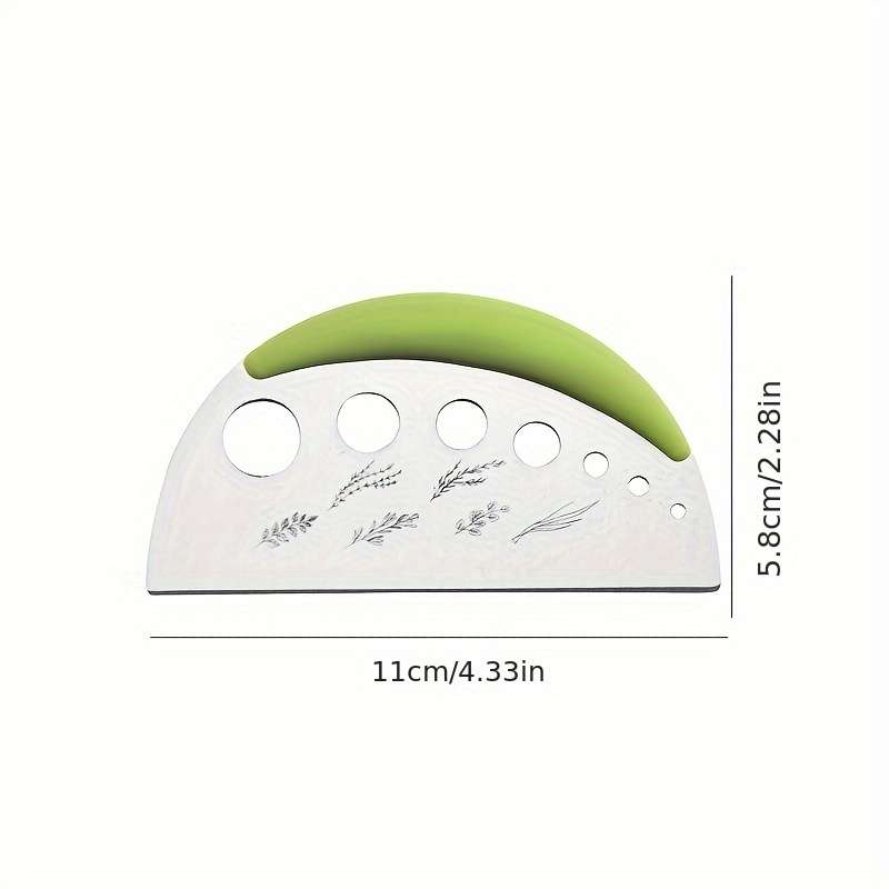 1pc Stainless Steel Herb Stripper 7-Hole Manual Kitchen Cutter with Safety Cover Round Blade for