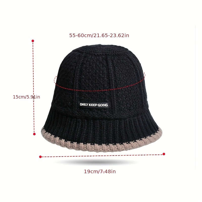 1pc Women'S Acrylic Knit Fisherman'S Hat Lightweight Fitted Solid Color Urban Style Hand