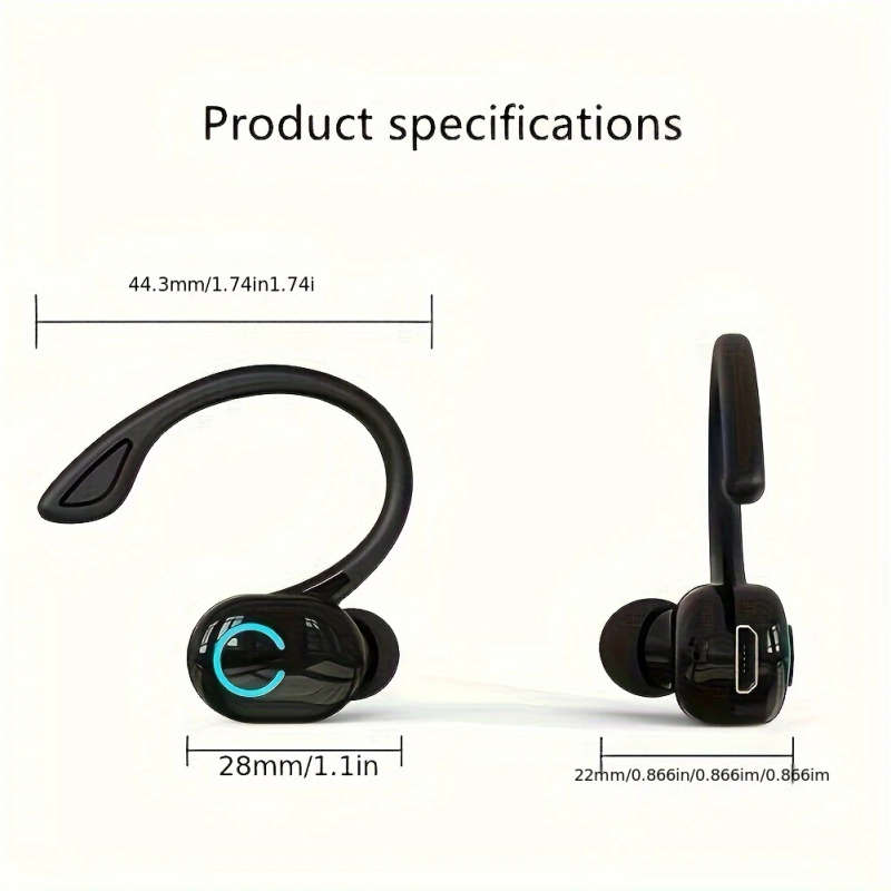 1pc Mini Wireless Earbuds Universal Phone Earphones Open-back Earcup Style Noise Cancellation for Vo